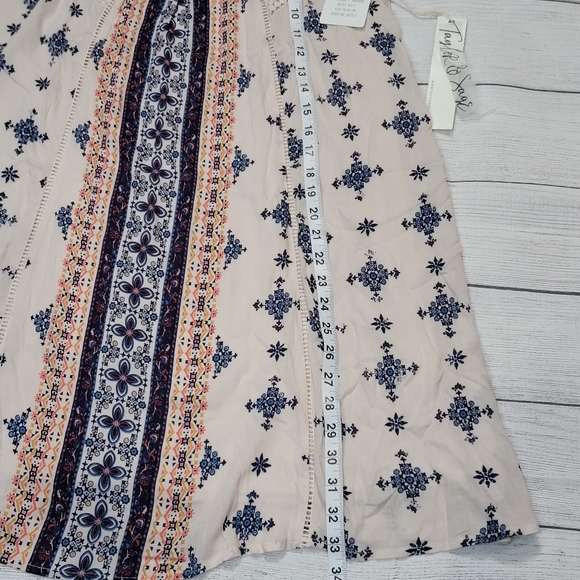 Boho Mini Dress Sleeveless Ivory Taylor & Sage Juniors Size Small - Picture 9 of 12